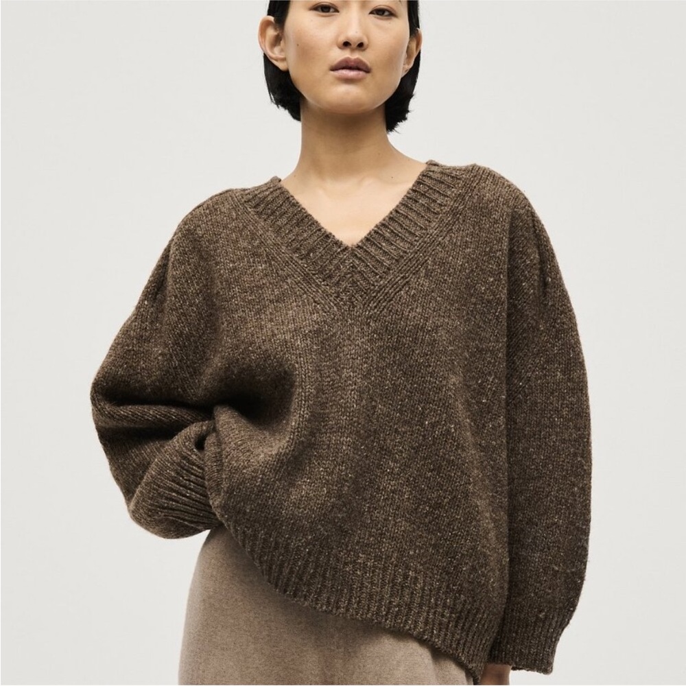 Babaa Jumper No29 Oak Women's Eco Wool Sweater Made in Spain Brown Knit Relaxed